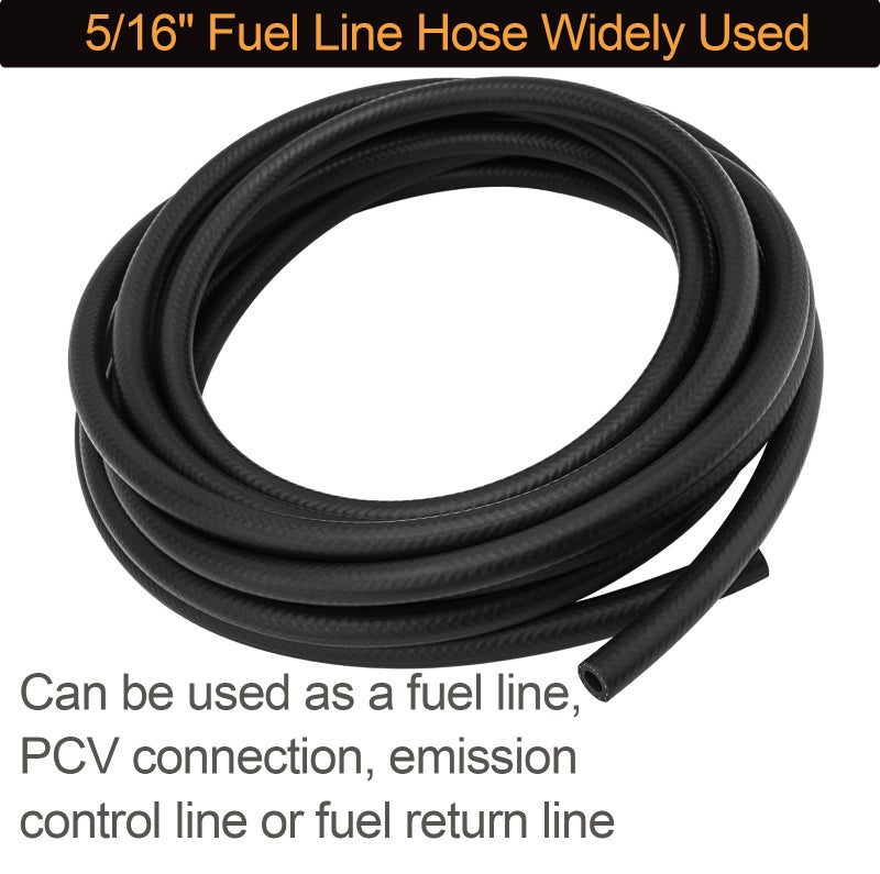 CMOOD 5/16"" ID Fuel Line Hose SAE 30R7  150 psi 5' Length Fuel Hose - Image 2